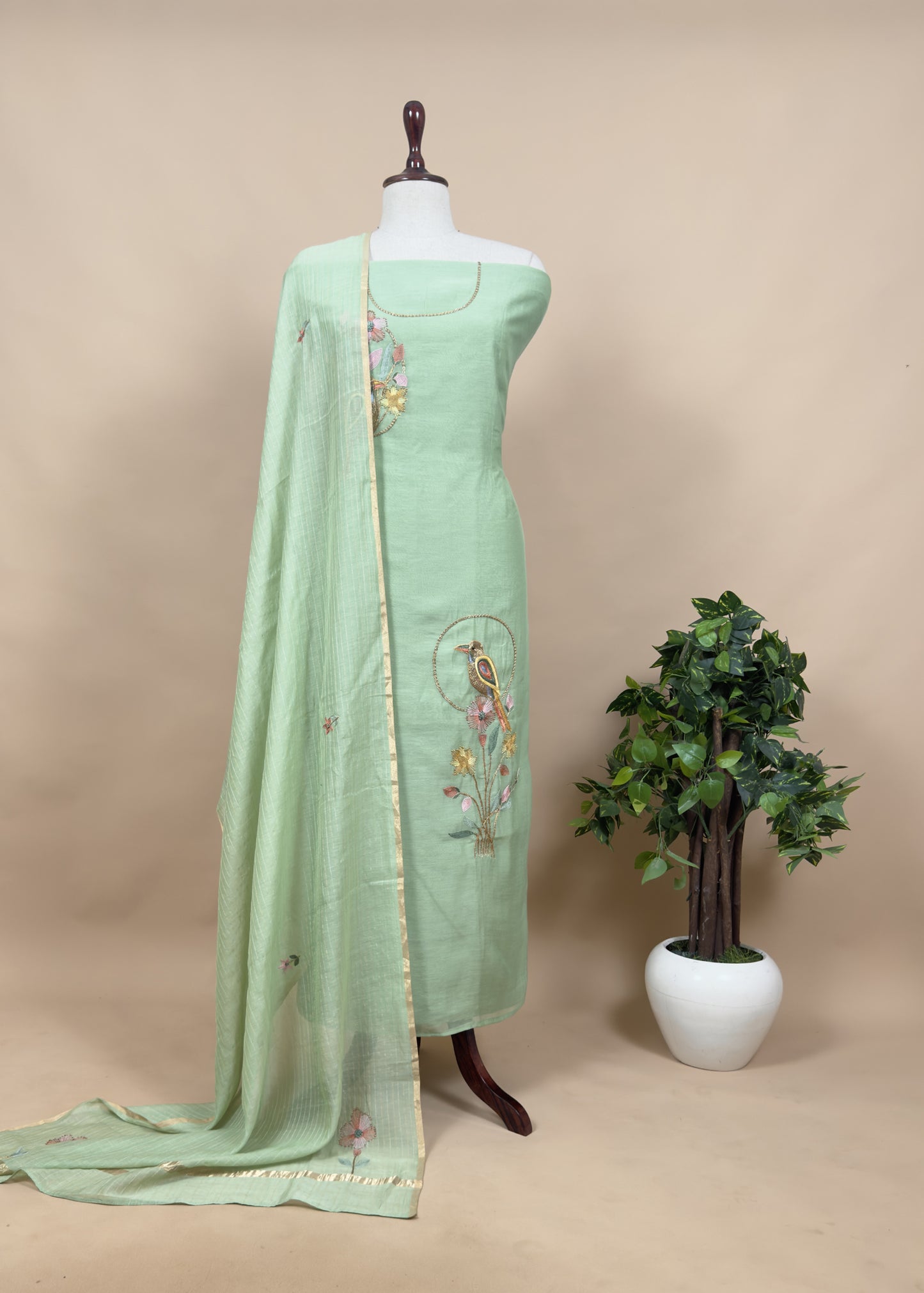 Festive Wear Chanderi Suit For Online
