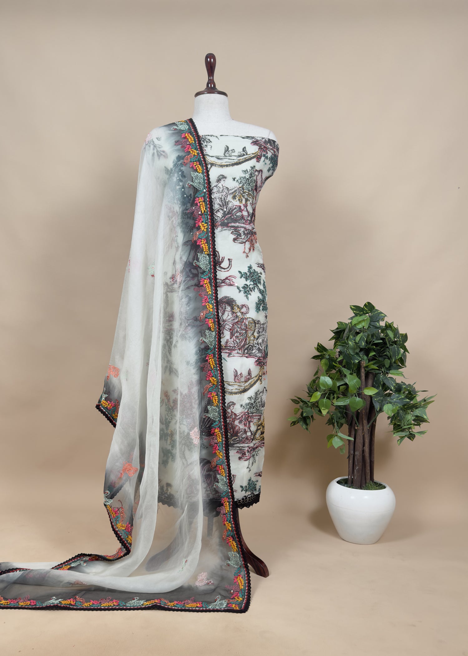 wedding wear organza suit set