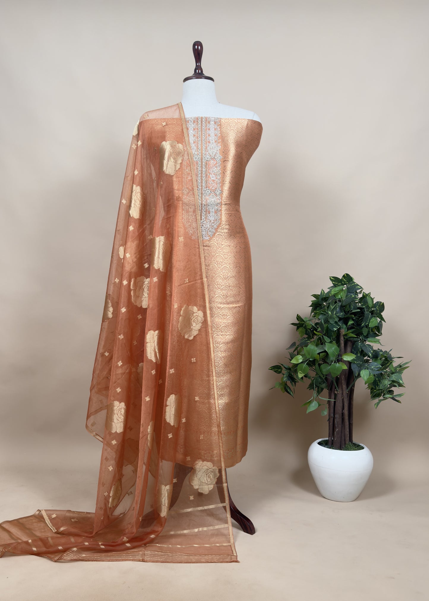 Wedding wear brocade suit