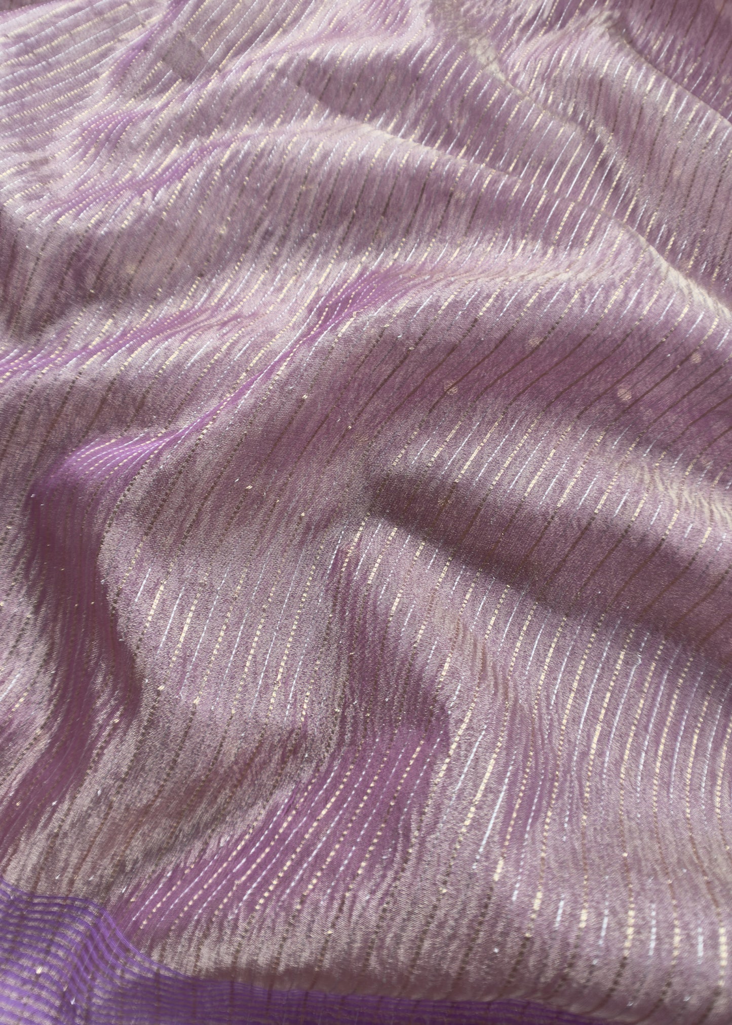 Purple Tissue Silk Suit Embraced With Gold Weaving