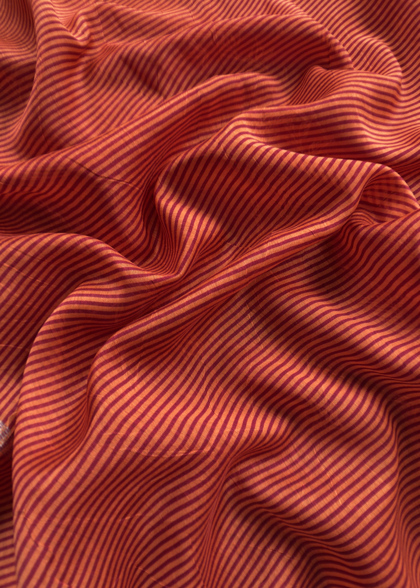 Block Print Maheswari Silk Suit With Orange Dupatta
