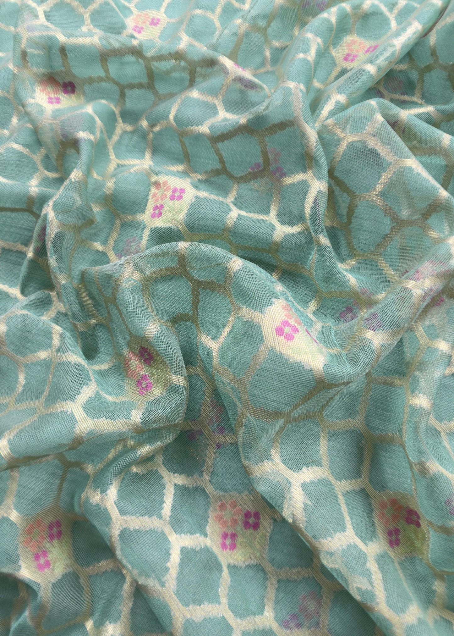 Banarasi Blue Silk Suit