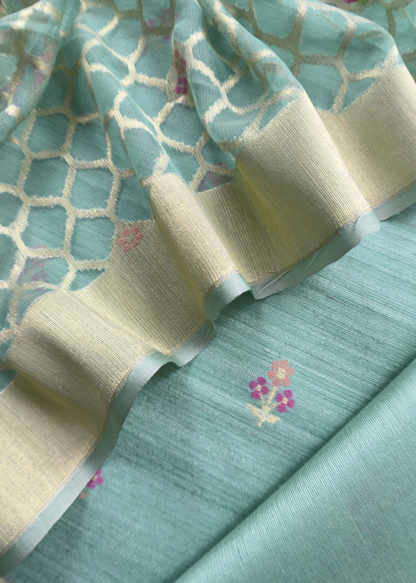 Banarasi Blue Silk Suit
