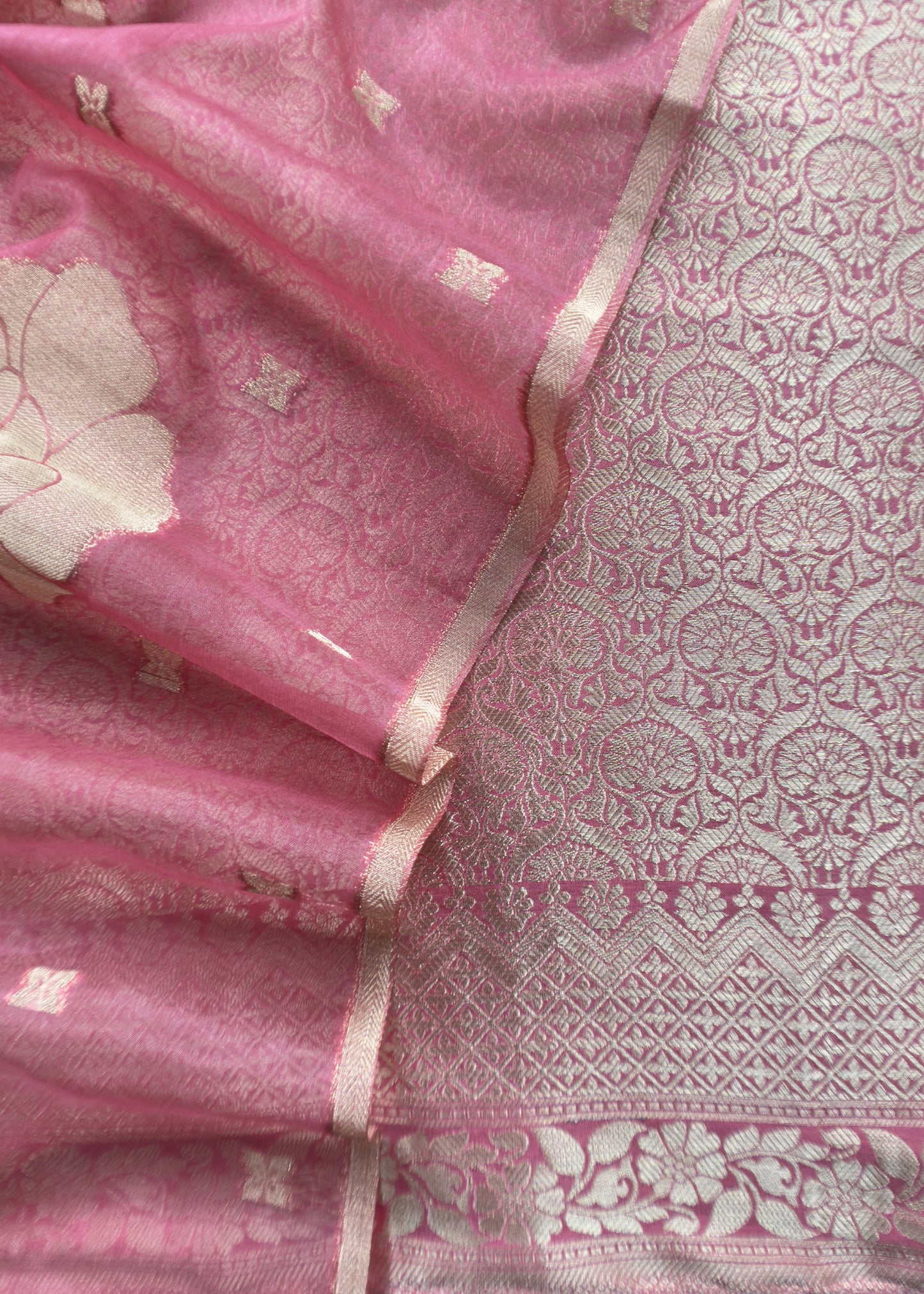 Indian Traditional Wear Brocade Organza Fabric