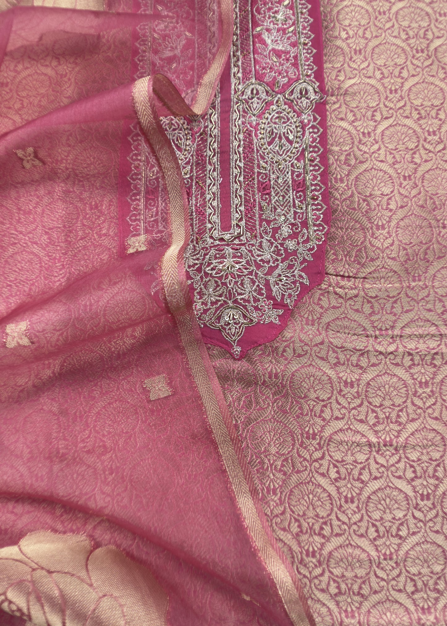 party wear brocade silk suit at the best price