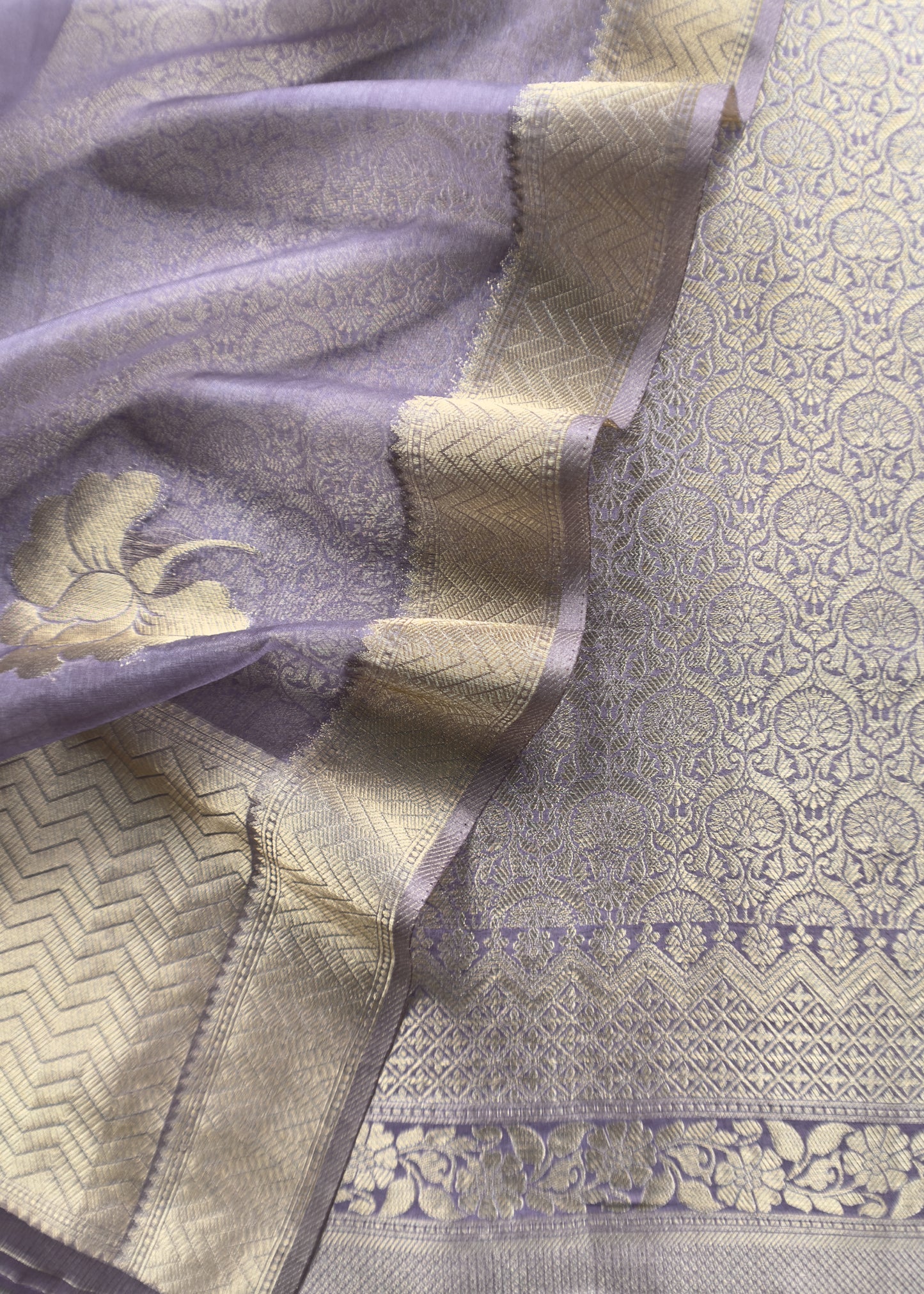 Indian Traditional Wear Brocade Organza Fabric
