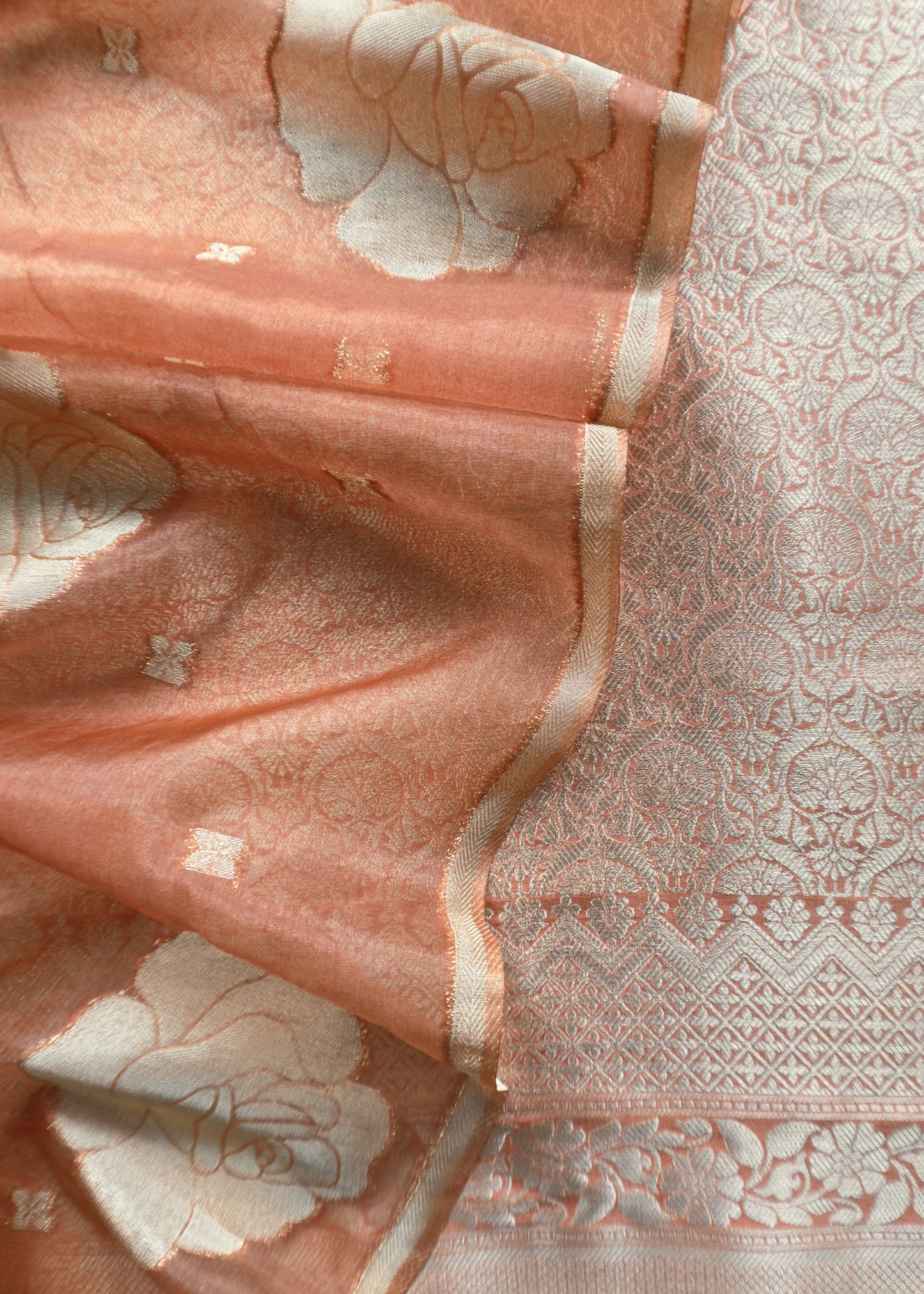 Indian Traditional Wear Brocade Organza Fabric