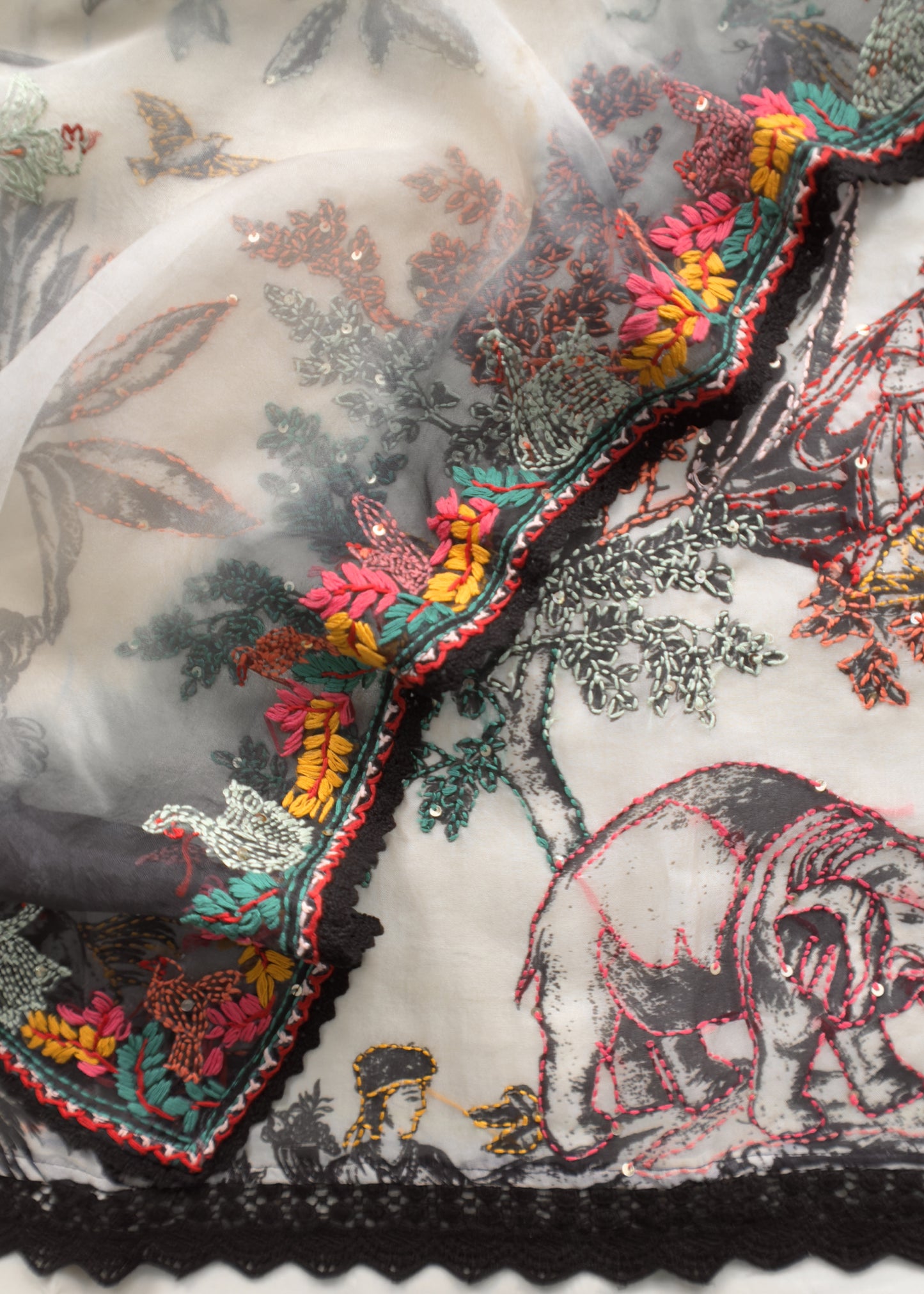 Summer wear suit pure organza fabric