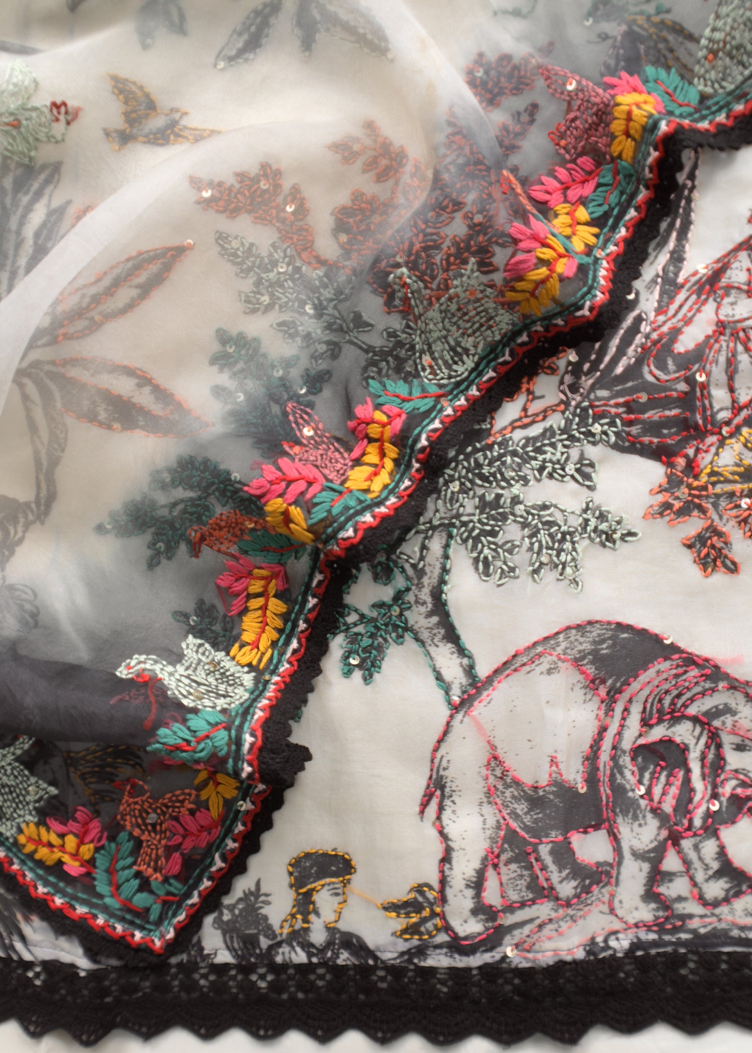 Summer wear suit pure organza fabric