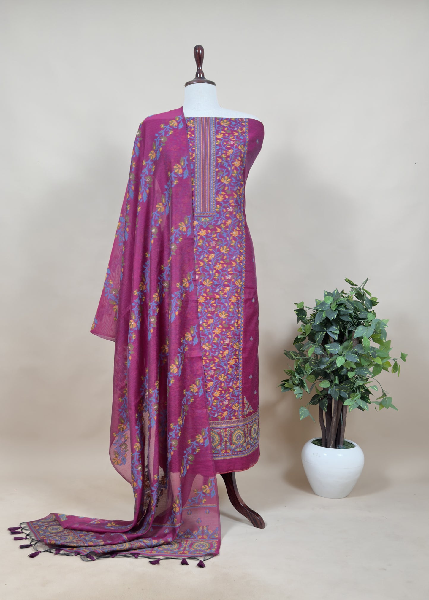 Summer wear Suit Pure Chanderi Fabric