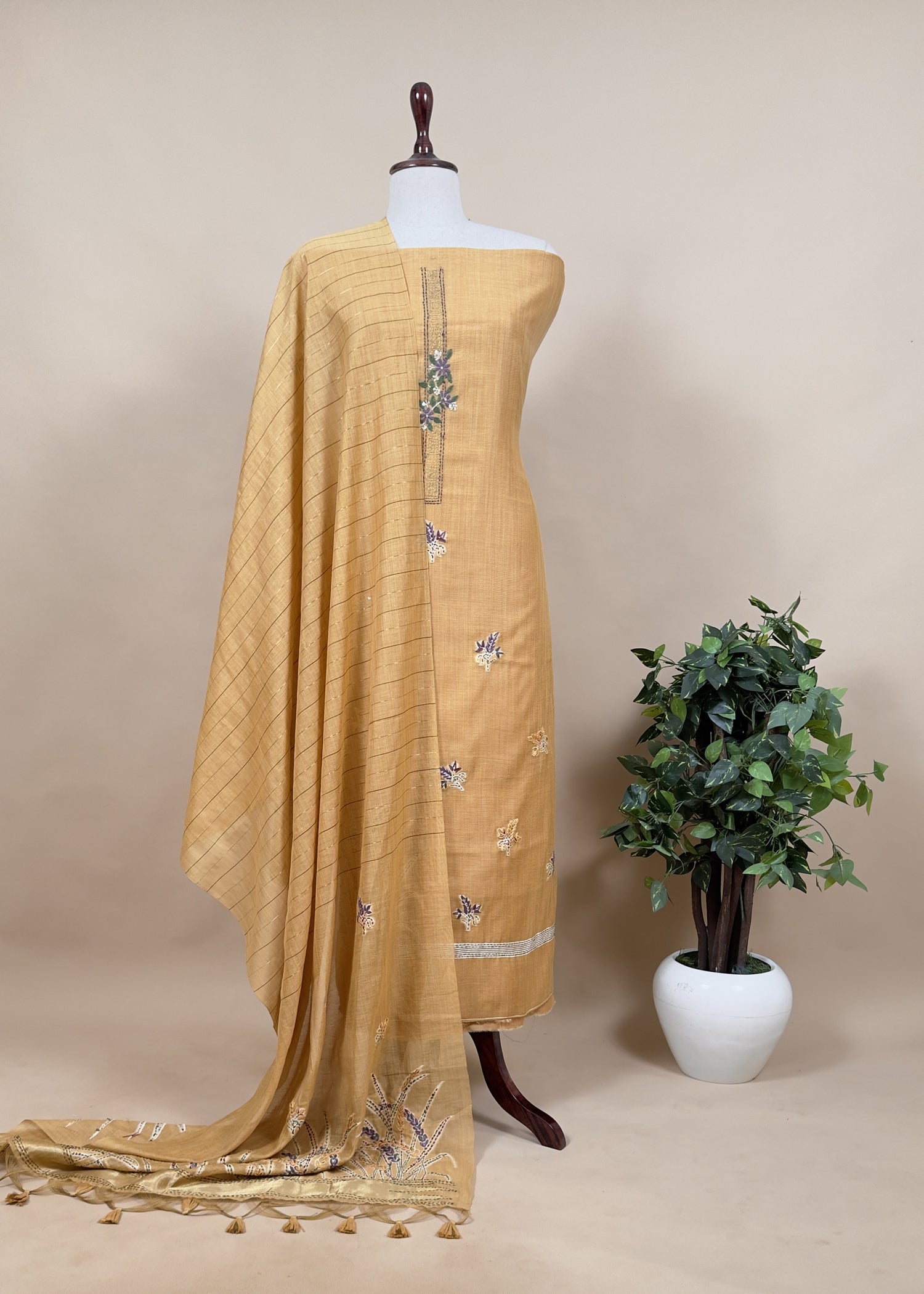 Summer wear Suit Pure Chanderi Fabric