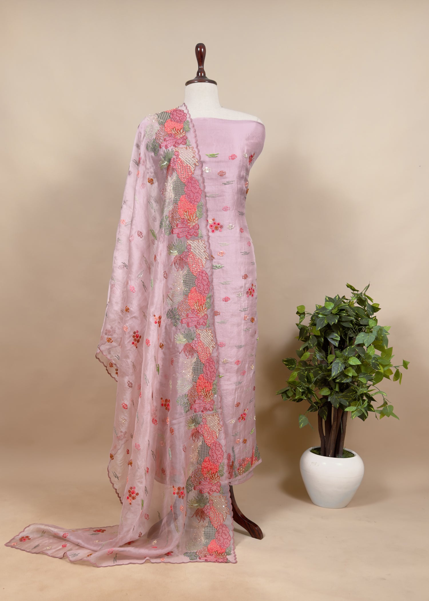 wedding wear organza suit set