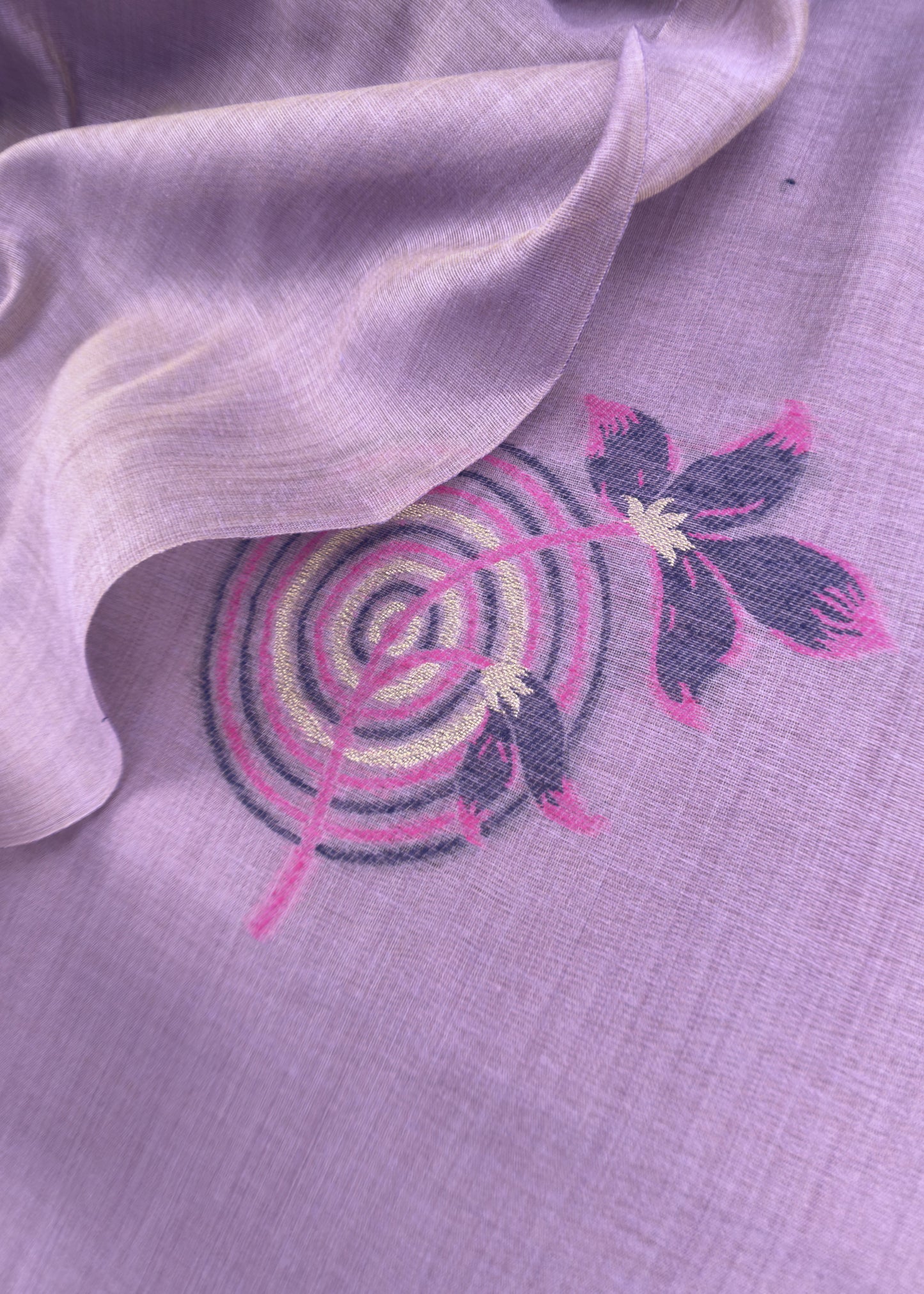 linen chanderi suit with jamdani weaving