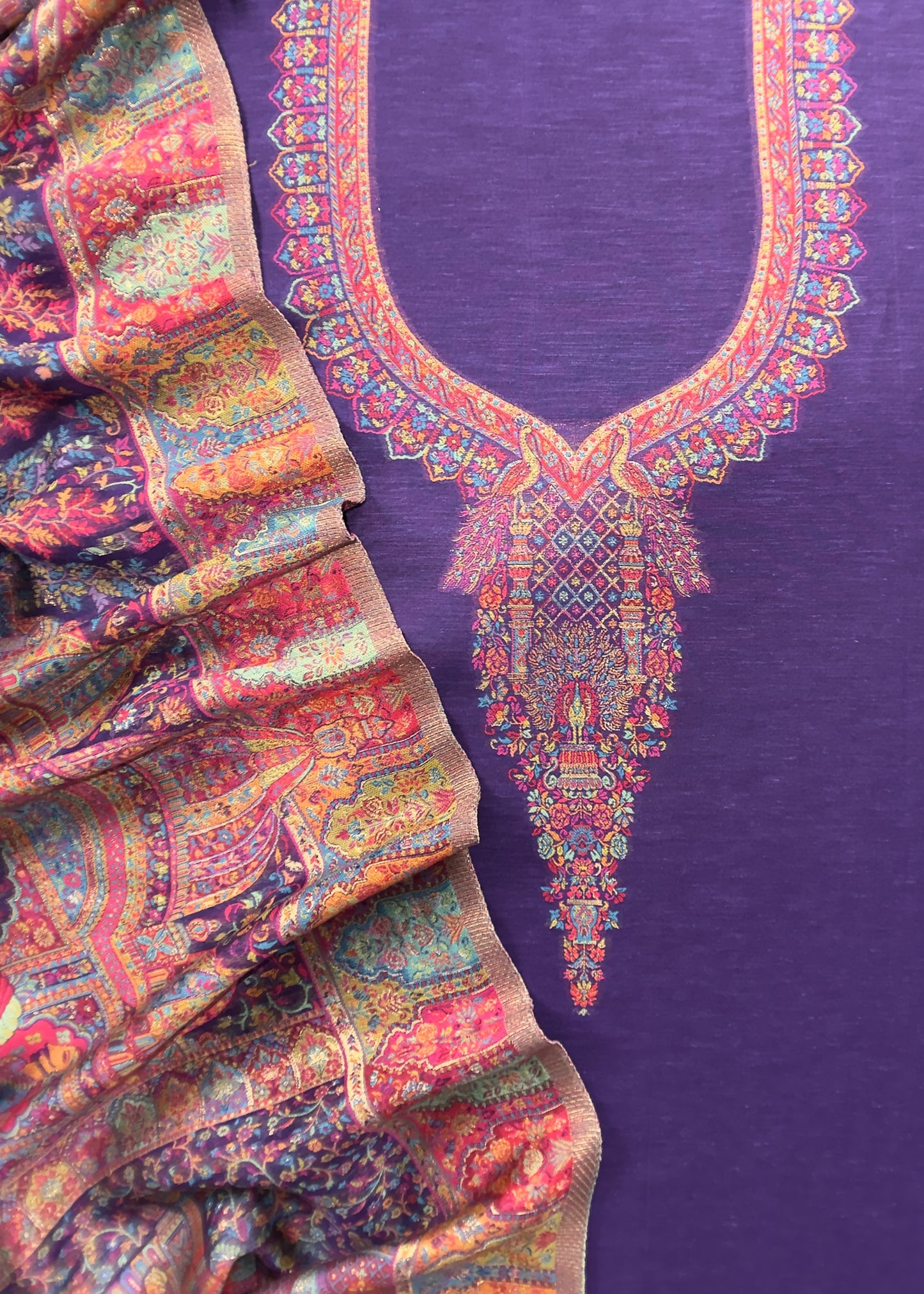 kani silk unstitched suit with dupatta