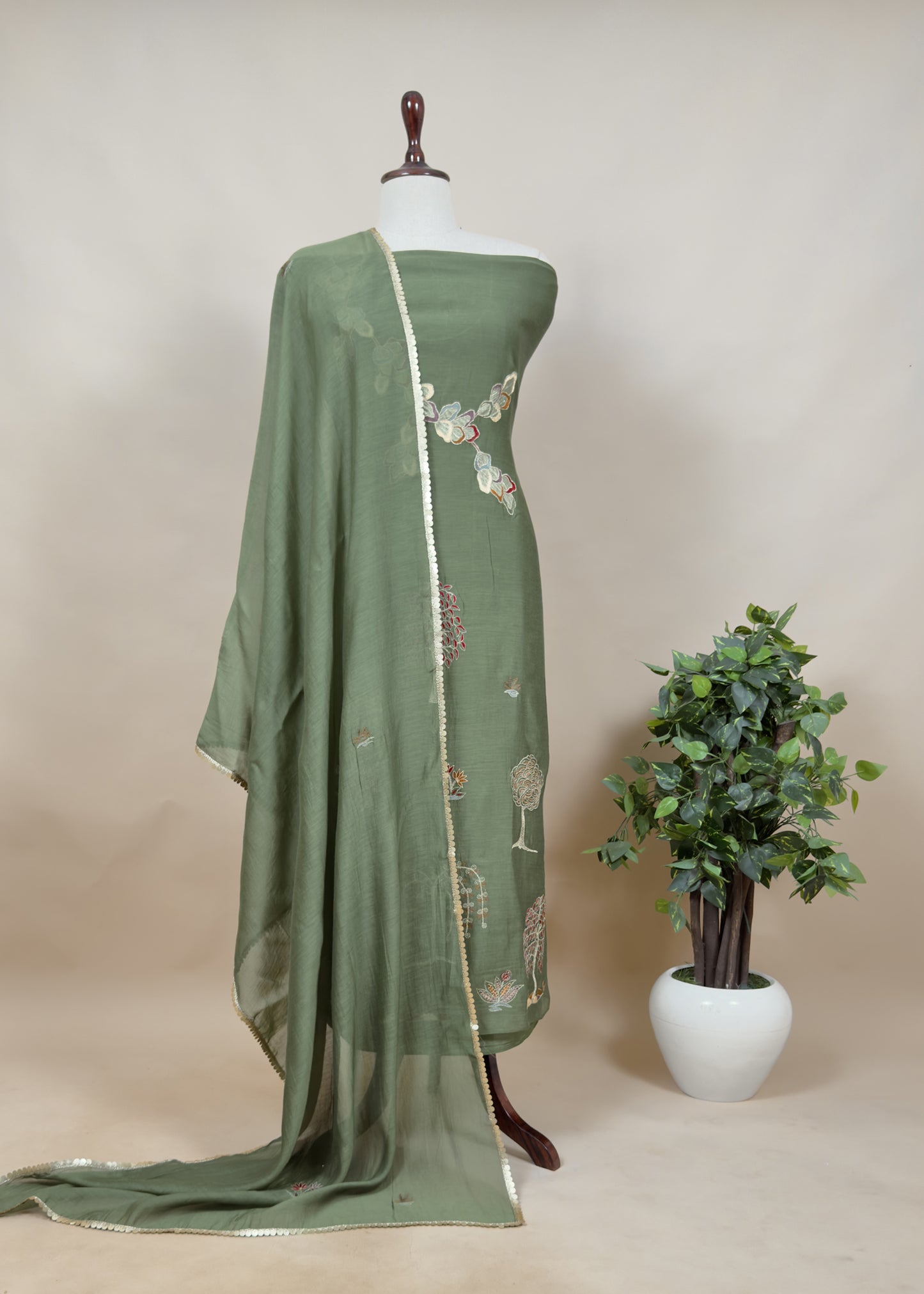 Summer wear Suit Pure Chanderi Fabric