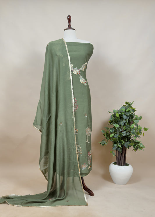 Summer wear Suit Pure Chanderi Fabric