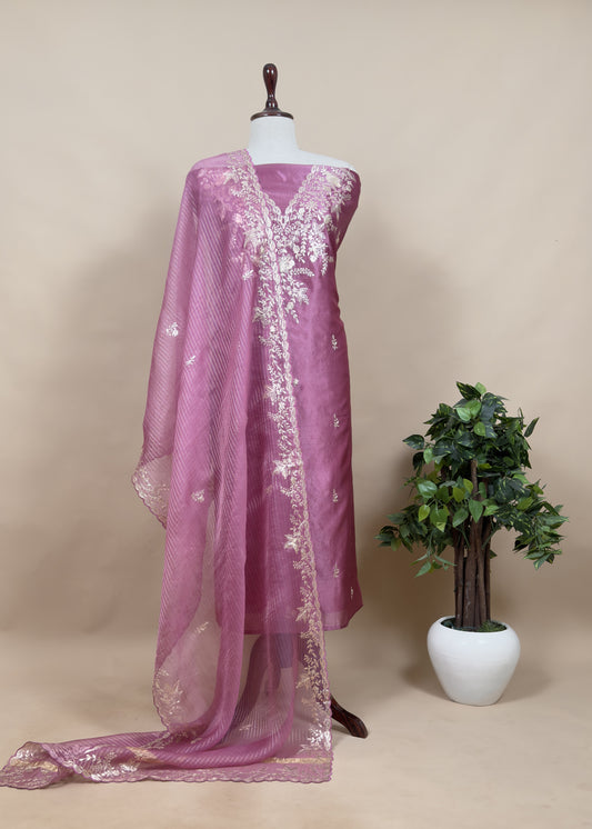 Tussar unstitched suit set at the best price