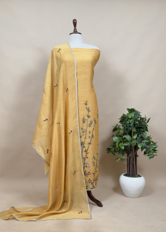 Summer wear Suit Pure Chanderi Fabric