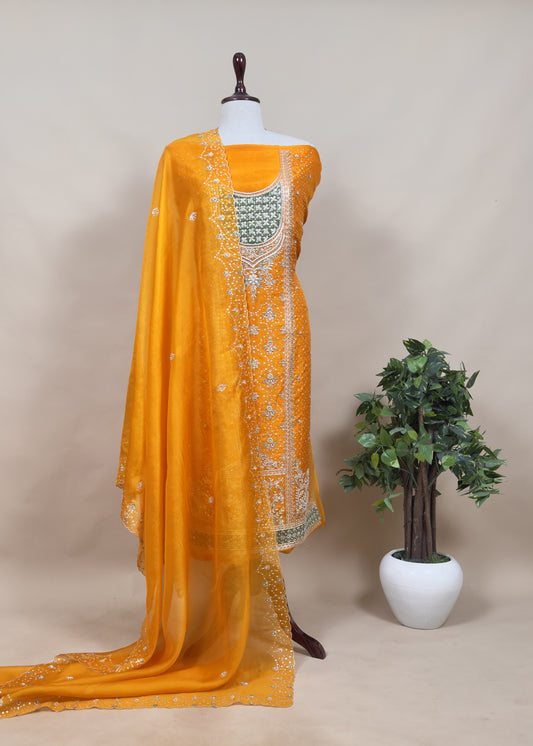 Wedding wear organza suit for online at the best price