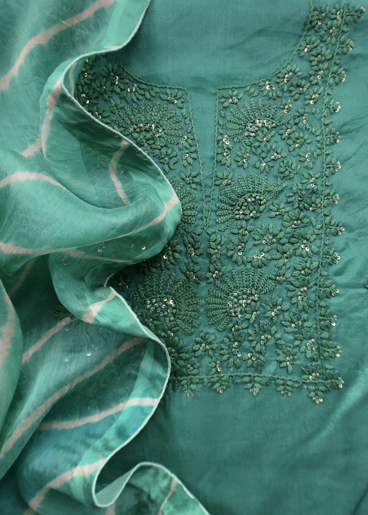 Wedding wear organza suit for online at the