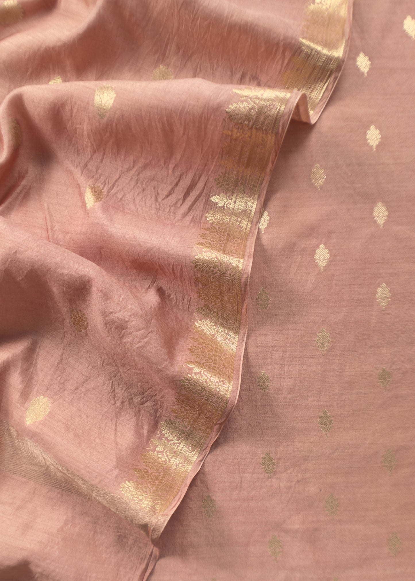 Handloom Munga Silk Suit With Zari Weaving