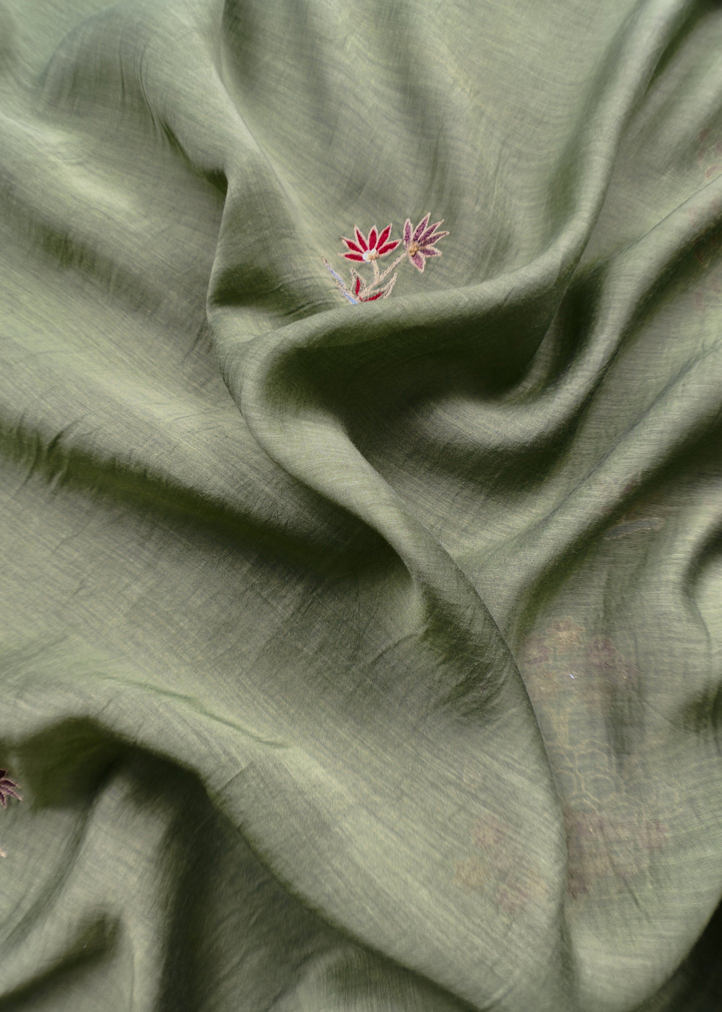 Chanderi unstitched suit with dupatta