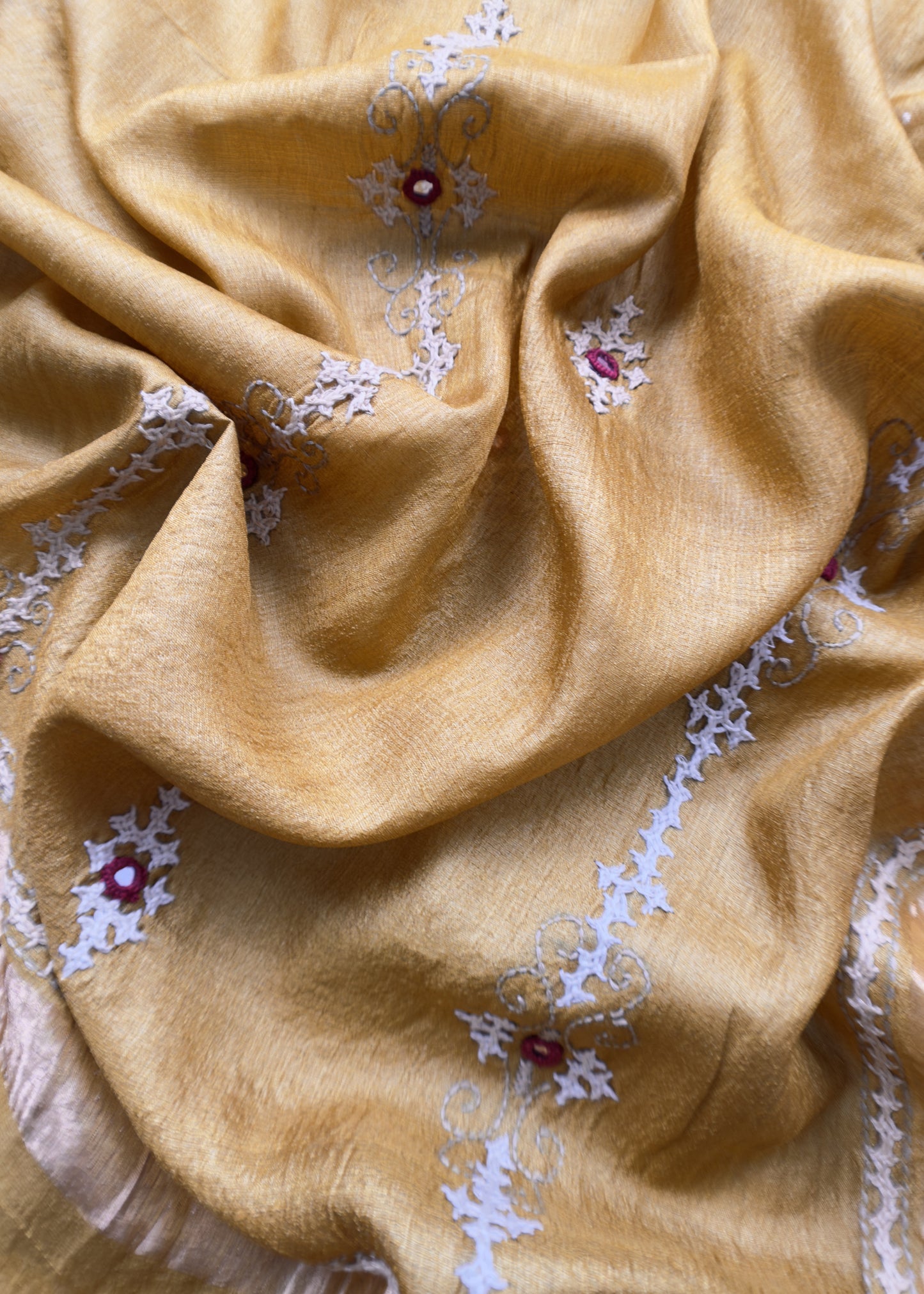 buy unstitched tussar suit set