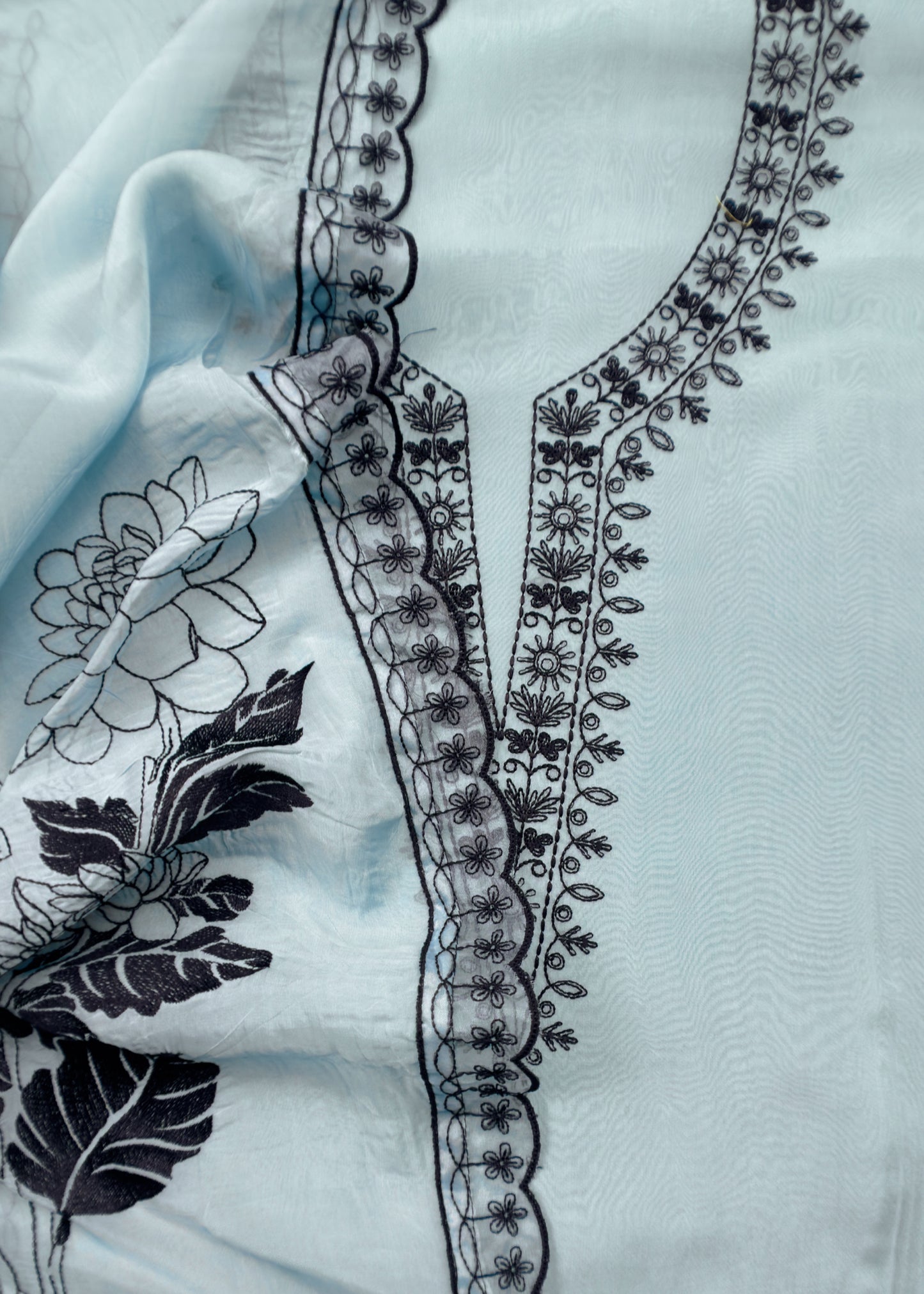 Organza unstitched suit with dupatta