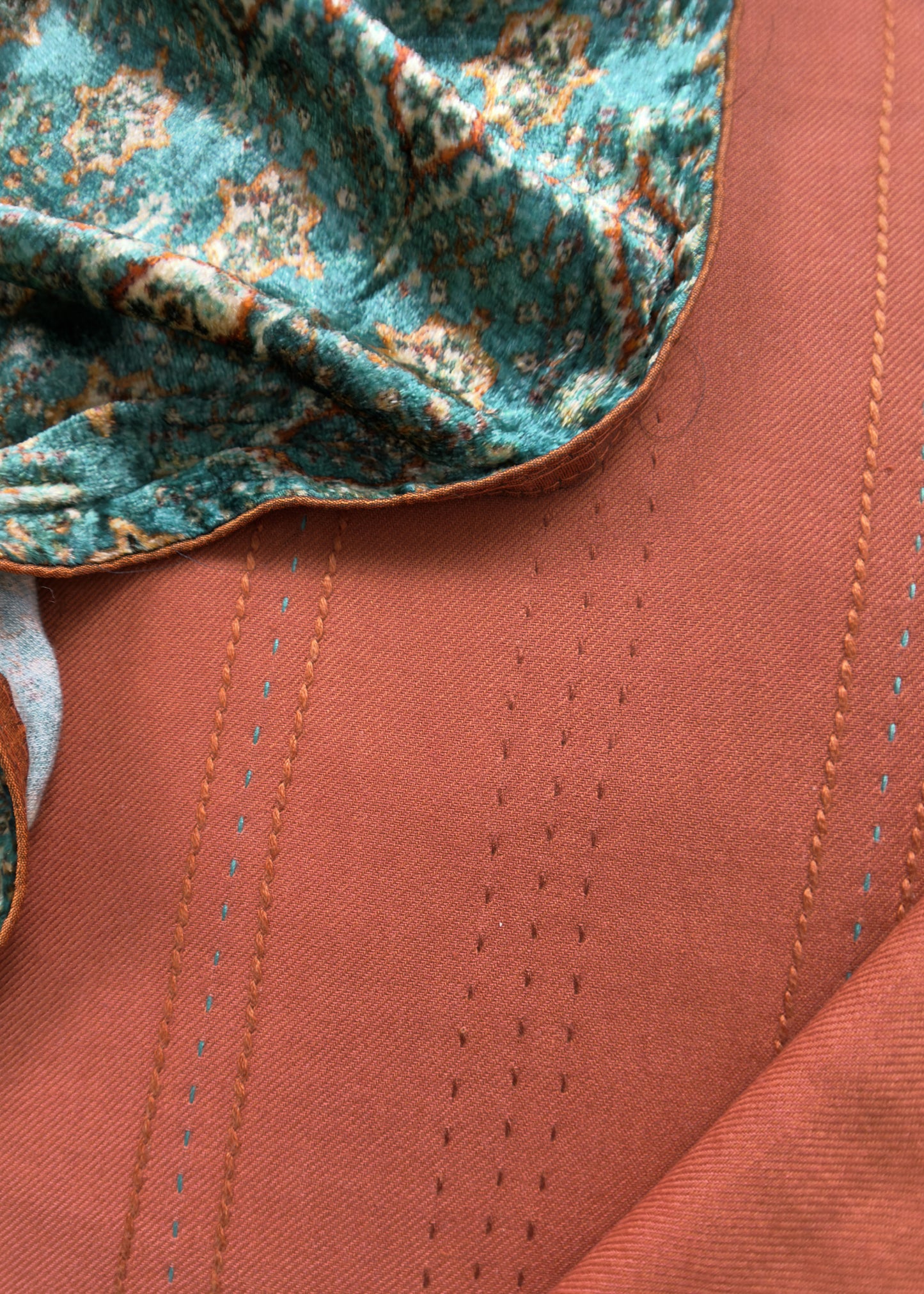 Orange Pashmina Suit With Velvet Stall
