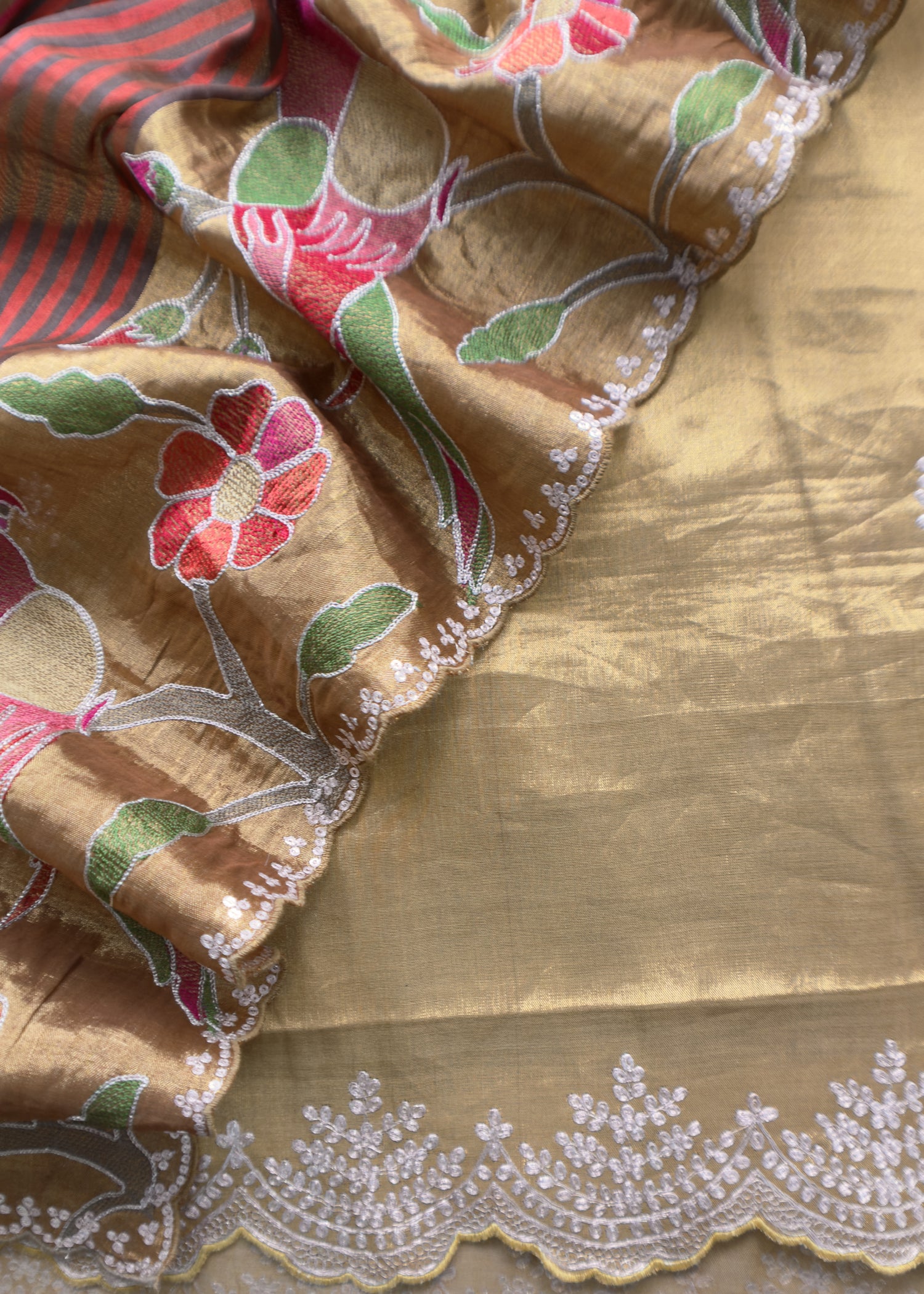 Shop indian wear tissue silk suit for bridal trousseau