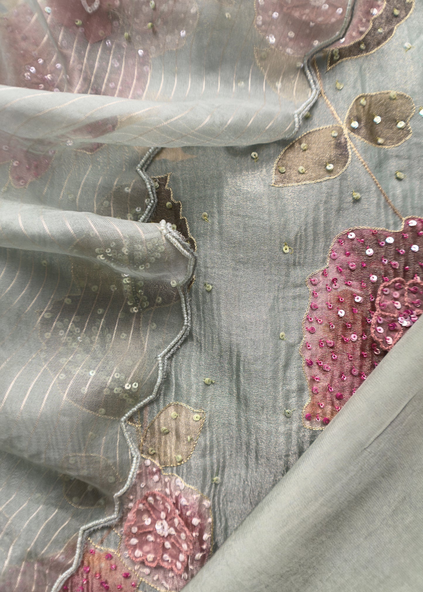 Crushed Tissue Silk Unstitched Suit