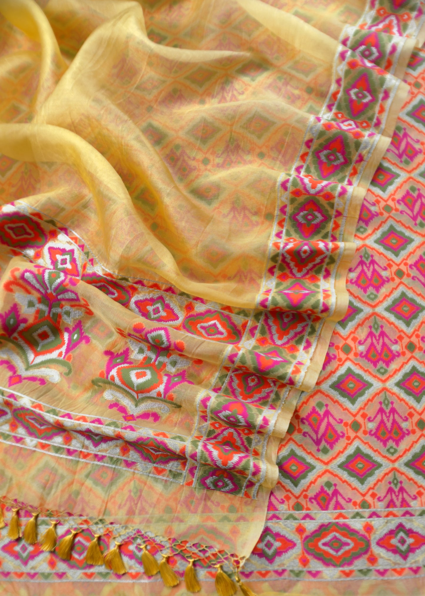 Handloom Banarasi Meenakari Suit In Pure Kora Silk