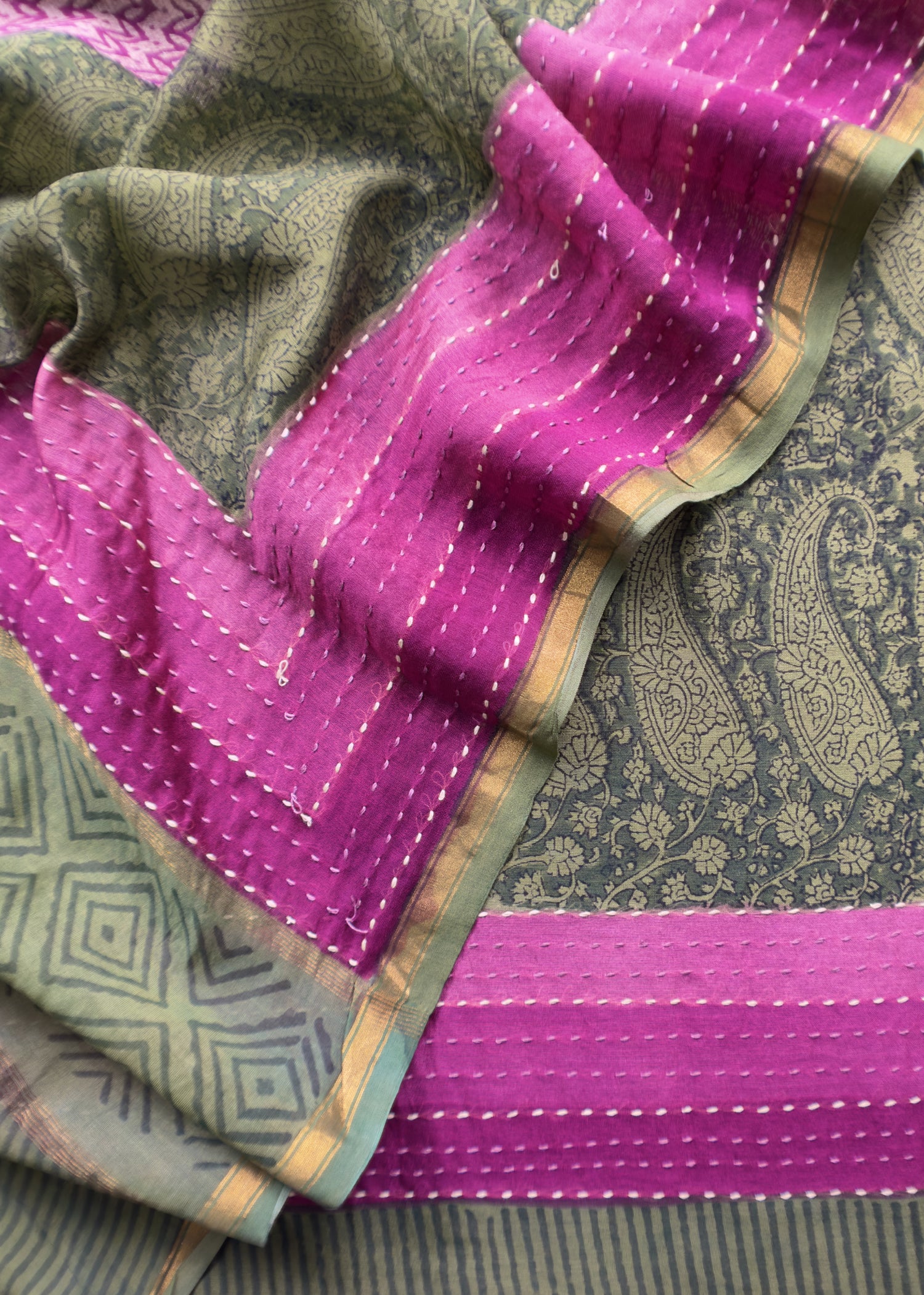 Pure maheshwari silk suit fabric