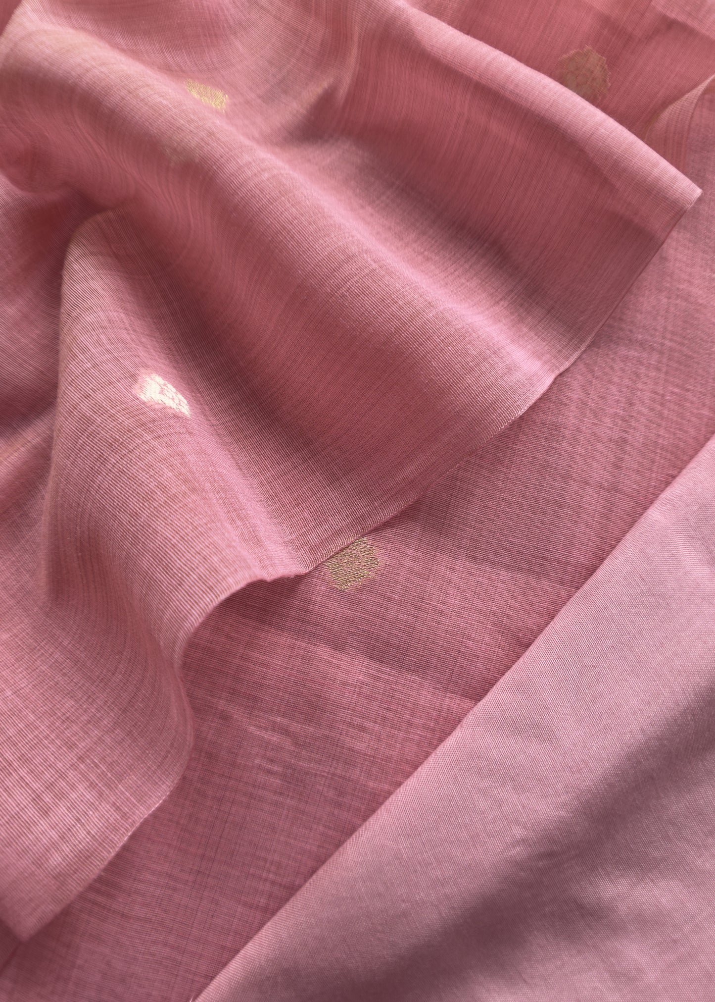 Salmon Pink Jamdani Weaved Suit Fabric In Linen Chanderi