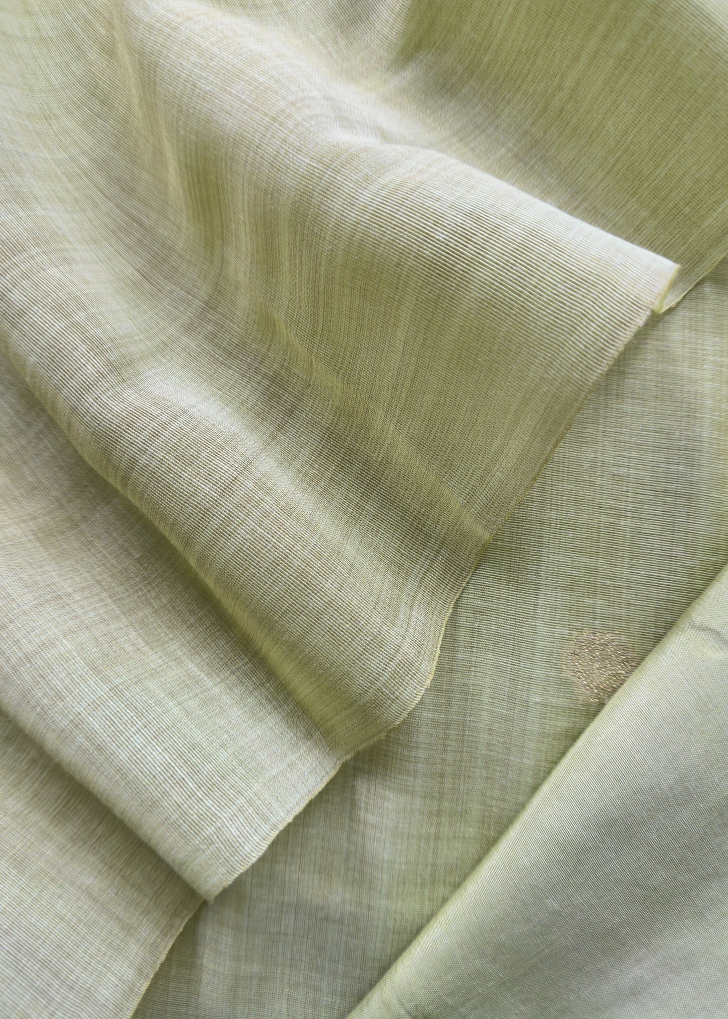 Light Green Jamdani Weaved Suit Fabric In Linen Chanderi