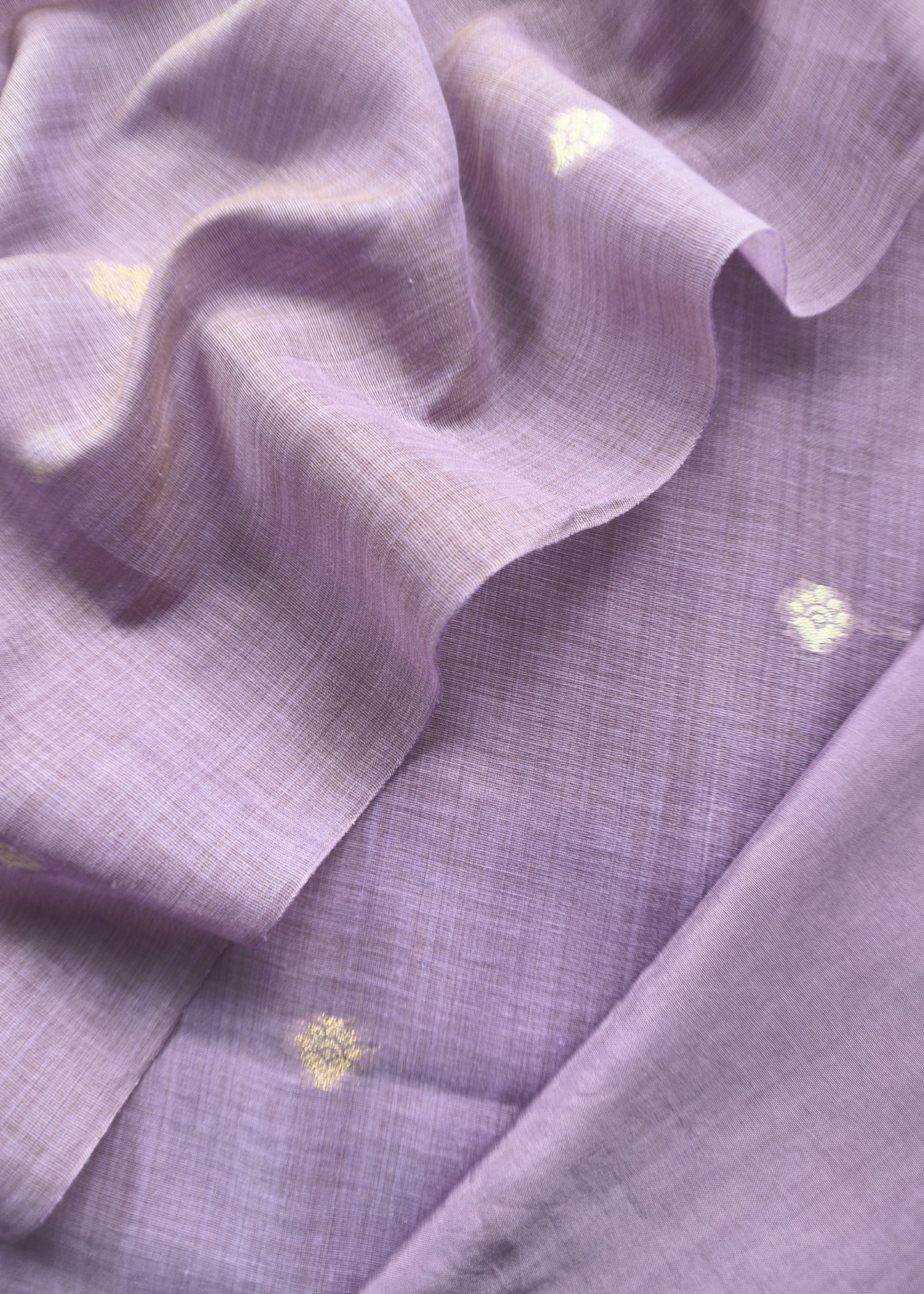 Lilac Jamdani Weaved Suit Fabric In Linen Chanderi