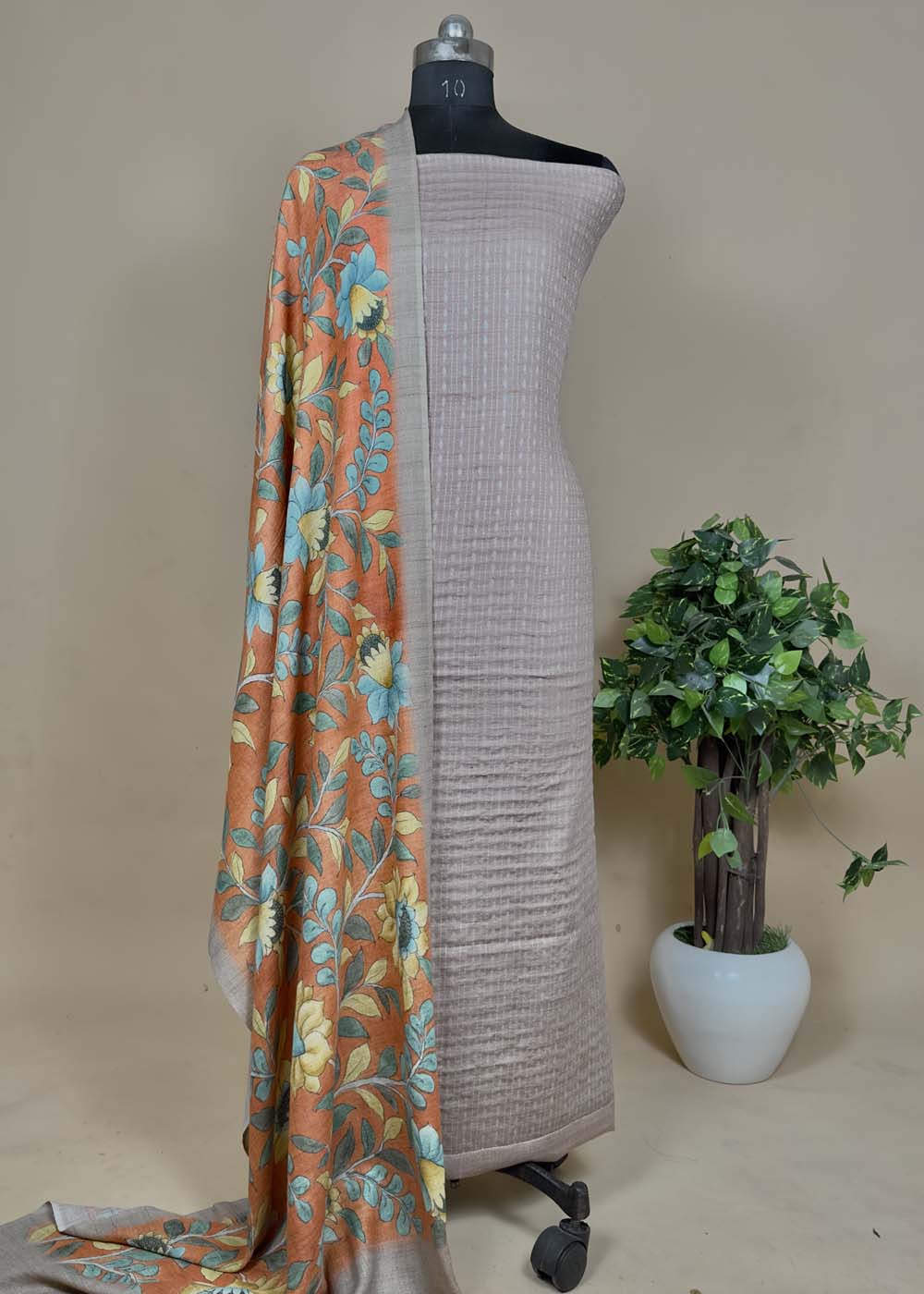 Green Embroidered Pashmina Suit