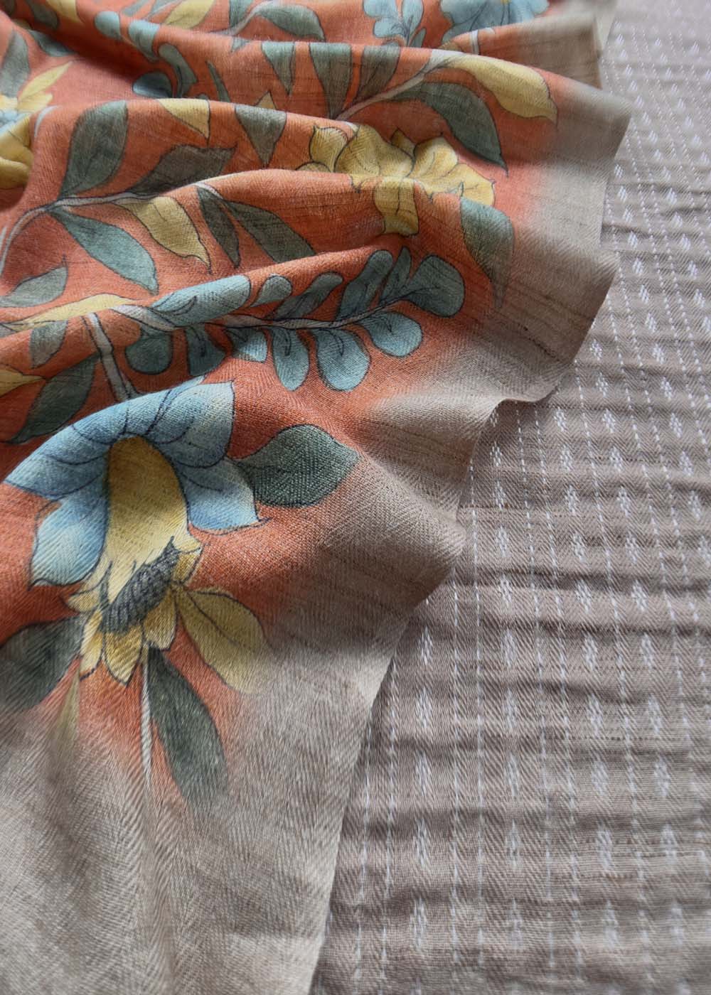 Beige Embroidered Pashmina Suit Set