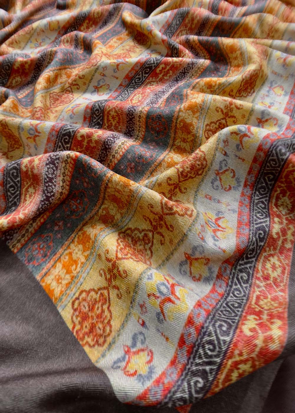 Brown Pashmina Suit With Digital Print Dupatta