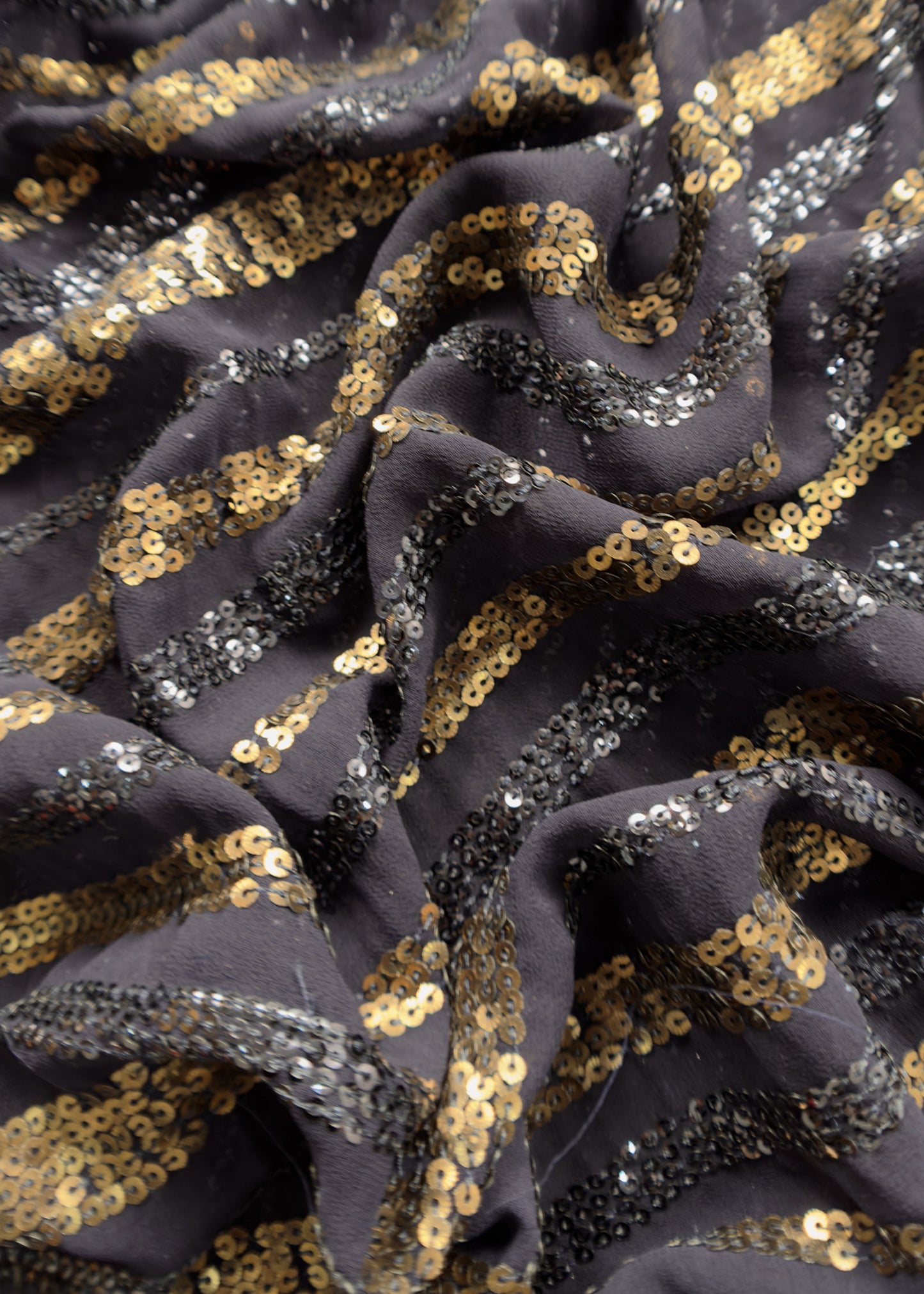 Classy Midnight Blue Sequin Pure Georgette Unstitched Suit