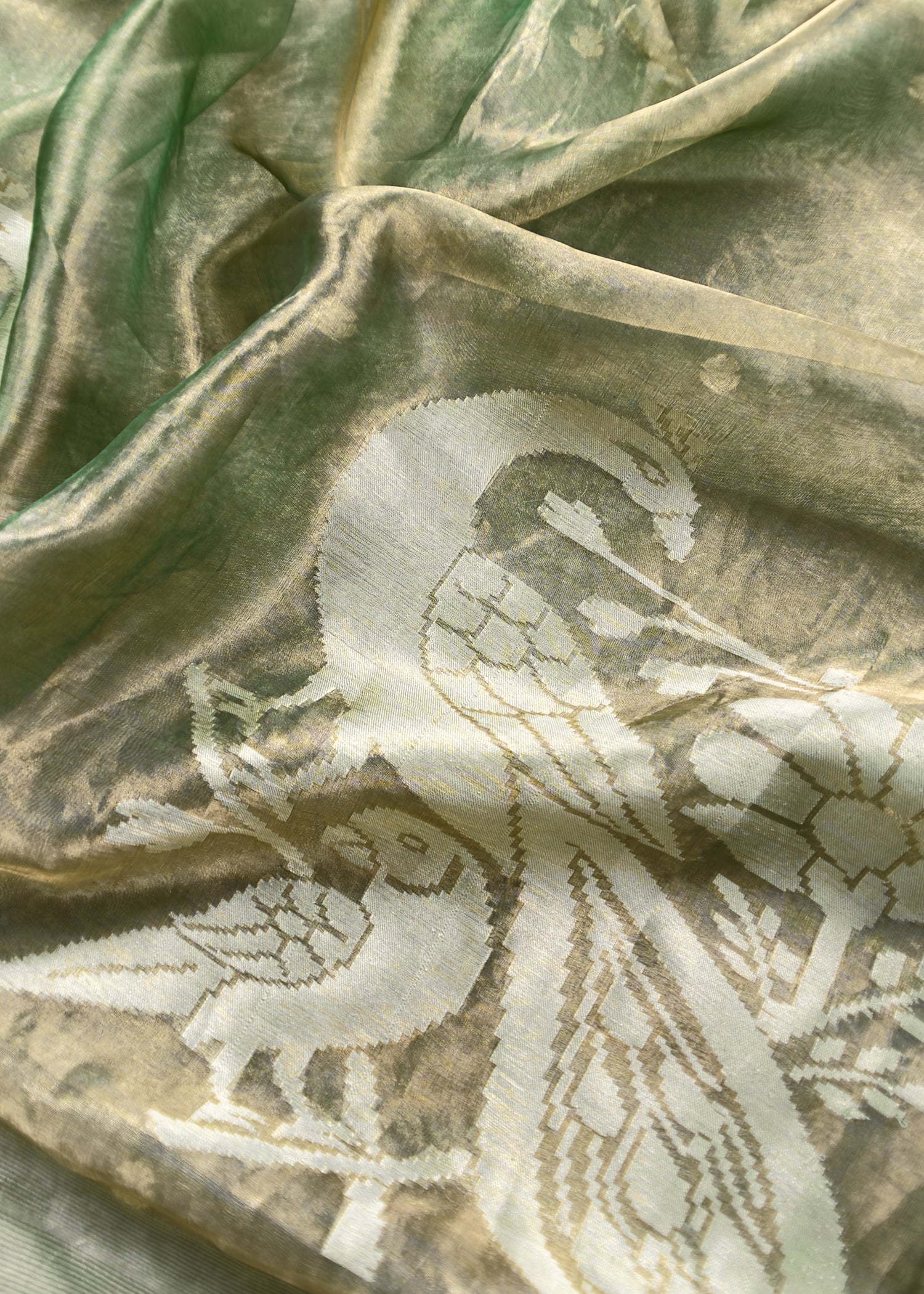 Maharani tissue silk suit with kadwa weaves