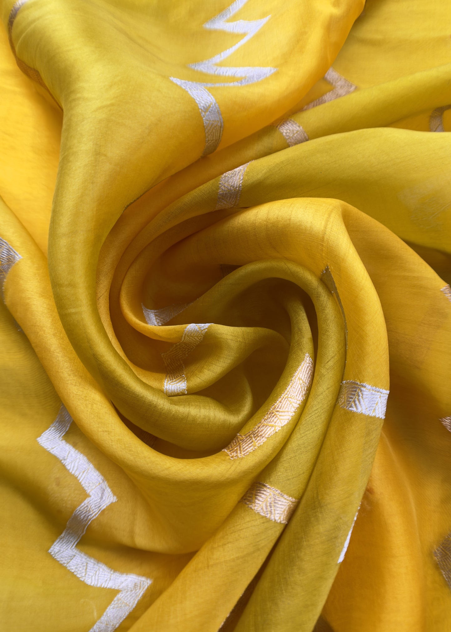 Mustard Yellow Handwoven Banarasi Silk Suit With Gold Zari Weaving