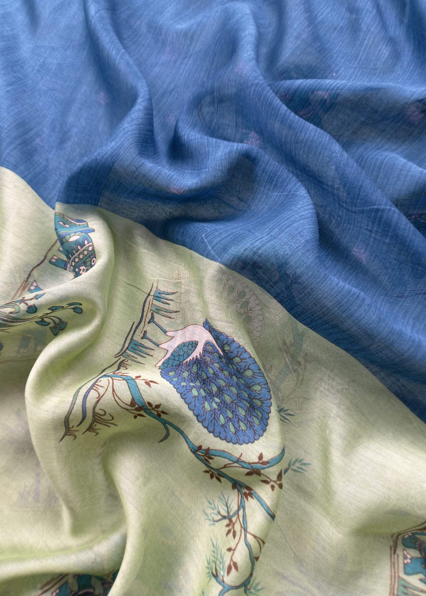 Pure Shikagarh Maheshwari Silk Suit Fabric With Banarasi Bootis