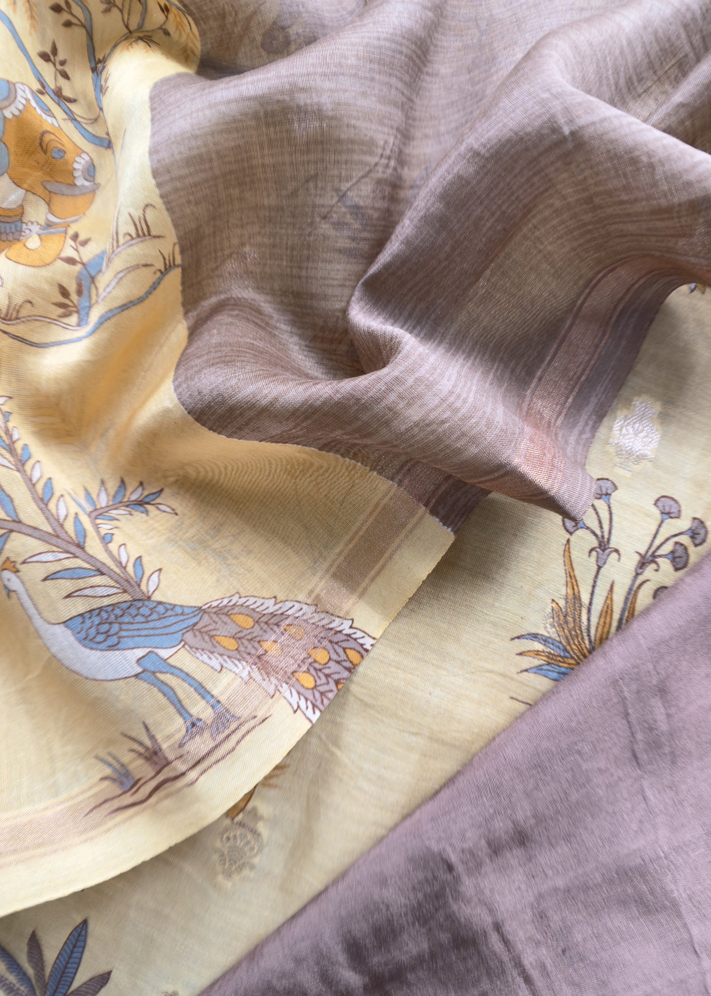 Pure Shikagarh Maheshwari Silk Suit Fabric With Banarasi Bootis