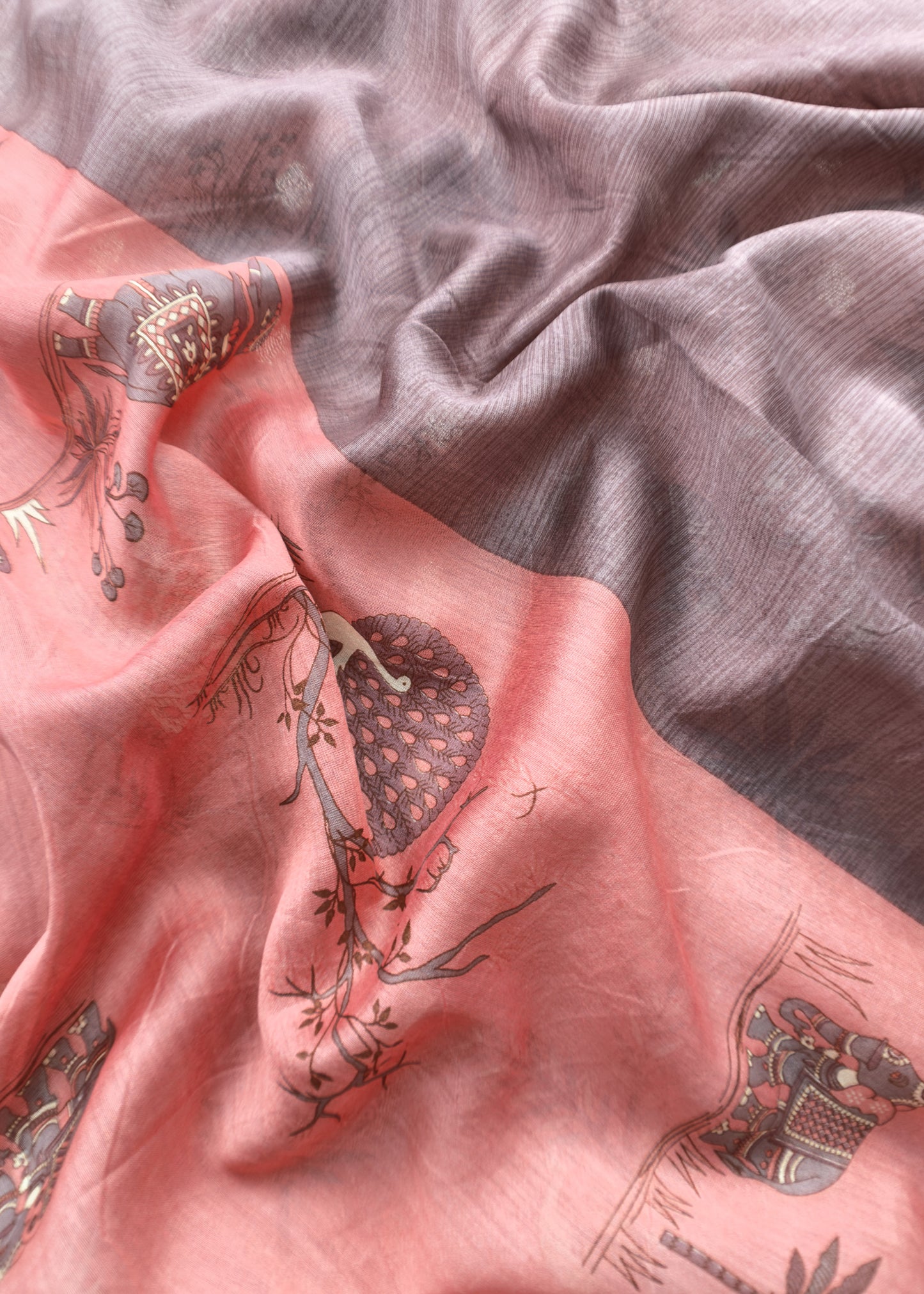 Pure Shikagarh Maheshwari Silk Suit Fabric With Banarasi Bootis