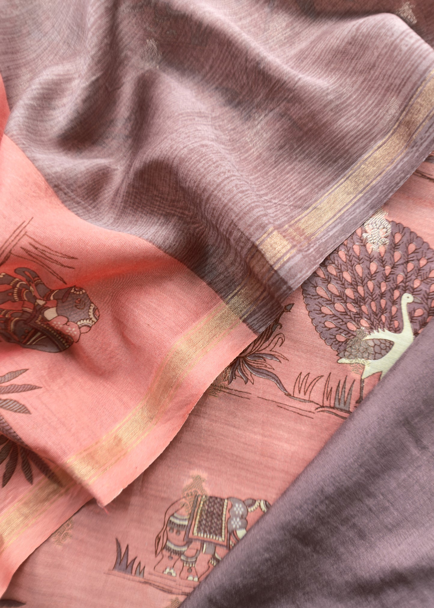 Pure Shikagarh Maheshwari Silk Suit Fabric With Banarasi Bootis