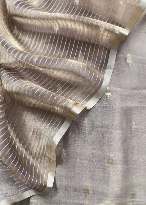 Purple Kalasheel Luxe Handwoven Banarasi Tissue Dupatta-Suit