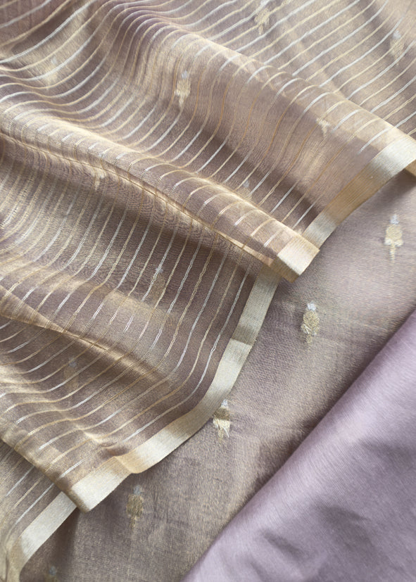 Purple Kalasheel Luxe Handwoven Banarasi Tissue Dupatta-Suit
