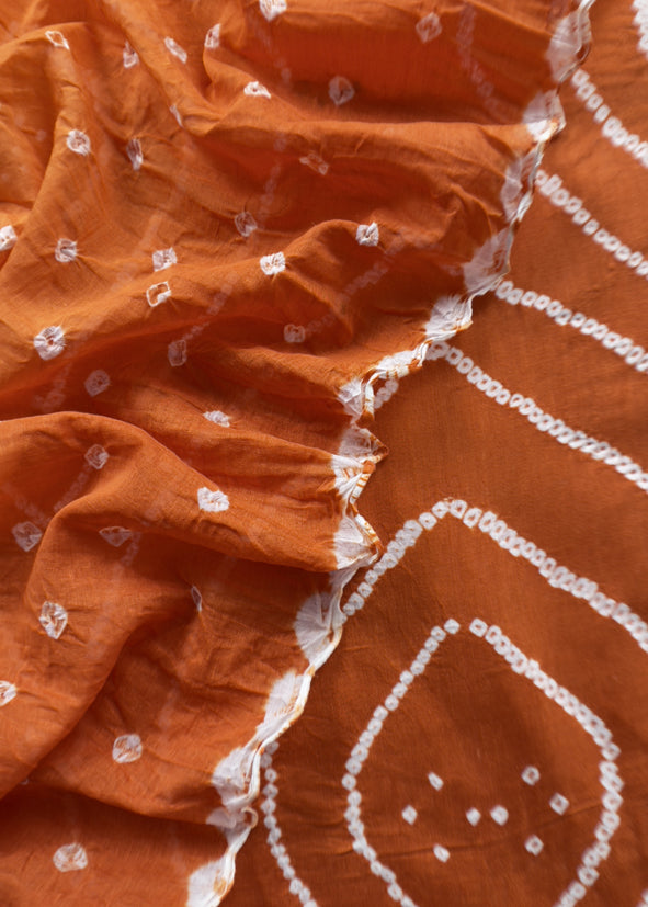 Heer Tangerine Ombré Pure Cotton Bandhani Suit