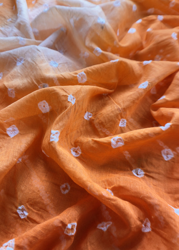 Heer Tangerine Ombré Pure Cotton Bandhani Suit